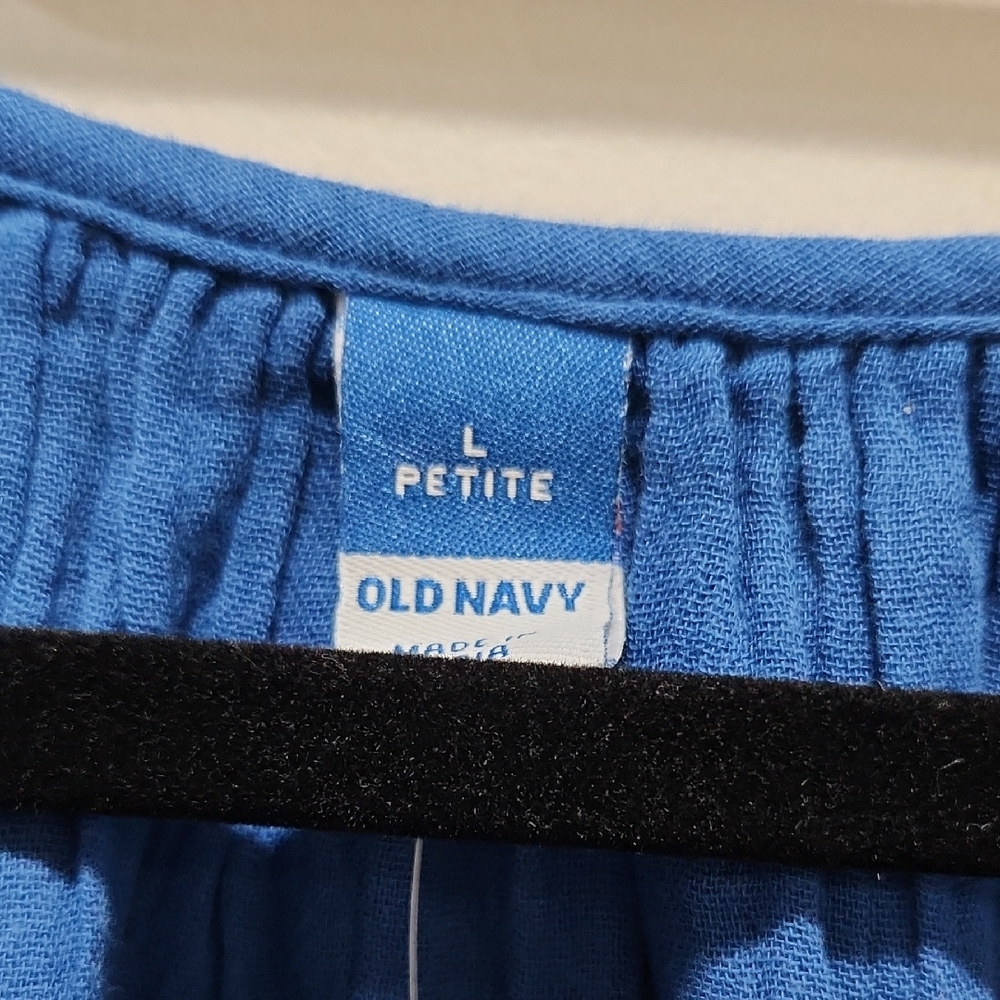 Old Navy Royal Blue Embroidered Short Sleeve Peasant Blouse - Picture 2 of 13
